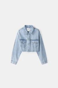 کت کراپ جین زنانه برشکا اورجینال Bershka Crop Denim Jacket