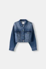 کت کراپ زنانه جین برشکا اورجینال Bershka Crop denim jacket