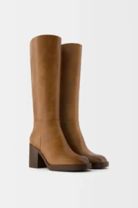 بوت های پاشنه دار زنانه برشکااورجینال Bershka Block heel boots