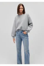 سویشرت زنانه ماوی Blue Crew Neck Gray Basic Sweatshirt MAVI