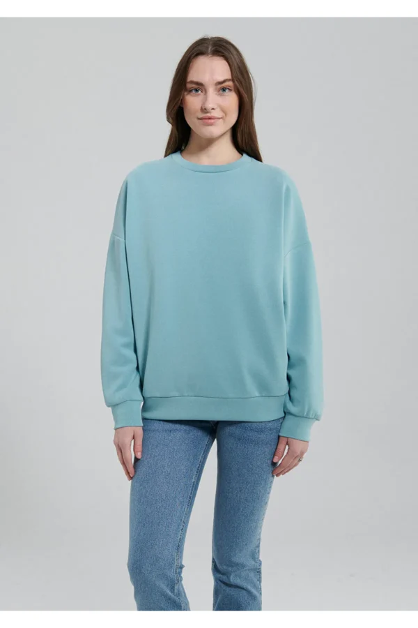 سویشرت زنانه آبی Blue Lux Touch Tencel Tm Modal Sweatshirt mavi