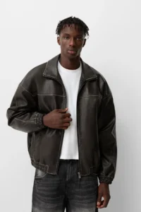 کاپشن چرم مردانه برشکا اورجینال Bershka jacket