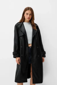 پالتو چرم مصنوعی زنانه برشکا اورجینالBershka coat