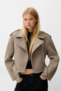 ترنچ کت زنانه برشکا اورجینالBershka Soft biker jacket