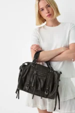 کیف زنانه برشکا اورجینال Bershka Distressed bowling bag