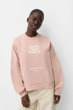 سویشرت طرح دار دخترانه برشکا Bershka Patterned sweatshirt