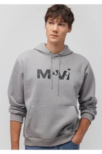 هودی مردانه ماوی اورجینال mavi Gray Sweatshirt