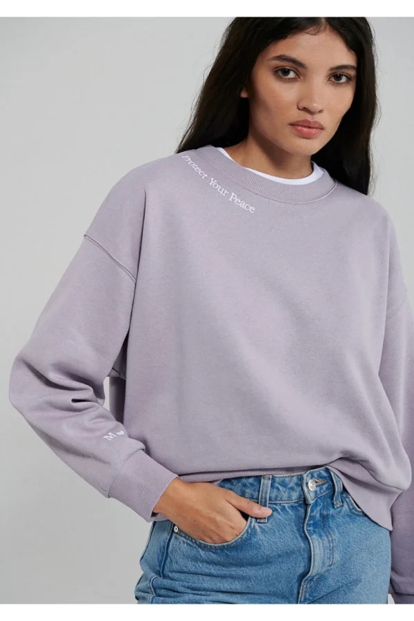 سویشرت زنانه ماوی اورجینالmavi Embroidery Detailed Lilac Sweatshirt