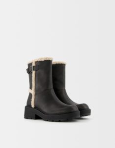 نیمبوت بدون پاشنه زنانه برشکا BERSHKA Flat ankle boots